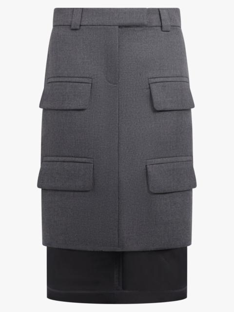 VAQUERA SUITING LAYER SKIRT WITH POCKET DETAIL | DARK GREY