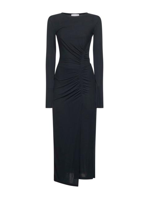 Isabel Marant Étoile Black draped jersey Jelina long dress