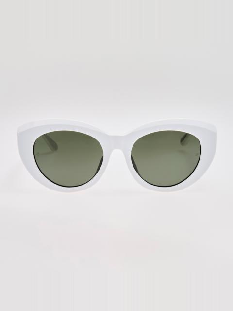 LINDA FARROW Anna Sunglasses in White