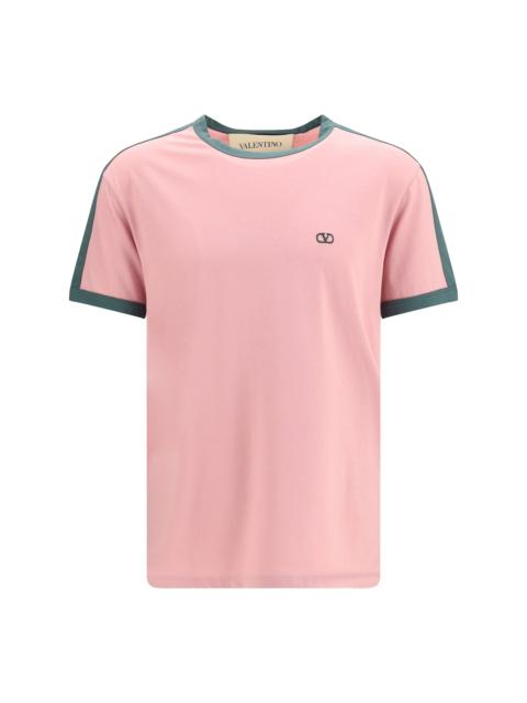 Valentino Valentino Embroidered Logo Cotton-Jersey T-shirt Pink/Green