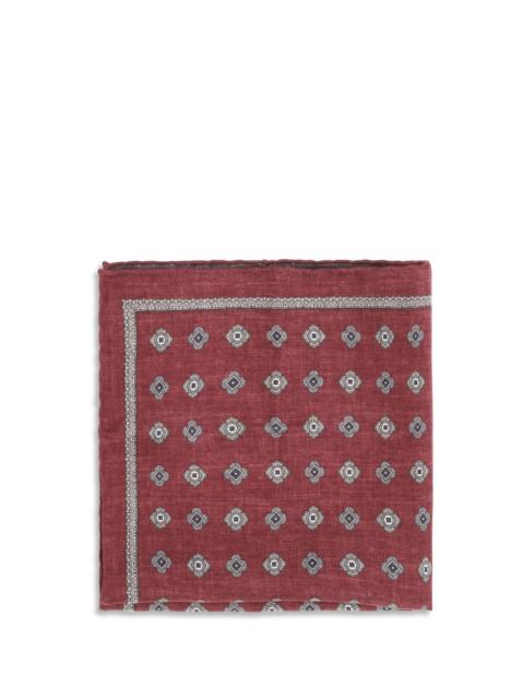 Brunello Cucinelli Brunello Cucinelli Jacquard Silk Pocket Square Lava