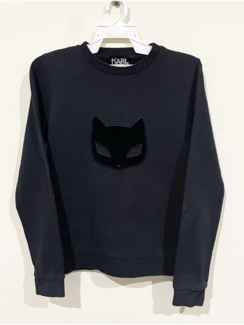 Other Designers Karl Lagerfeld - Rare💥 Karl Lagerfeld Velvet 🐈‍⬛ Cat Unisex Sweater