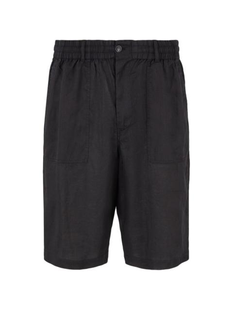 elasticated linen Bermuda shorts