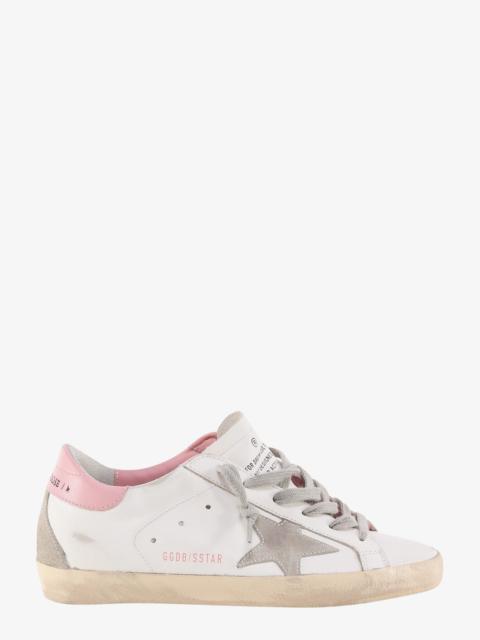 Golden Goose Super-star used-effect leather sneakers with suede profiles