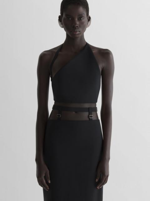 MUGLER Cropped tailored strap top
