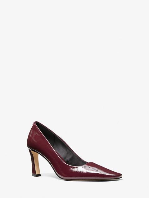 MICHAEL KORS Darrah Crackled Patent Leather Pump