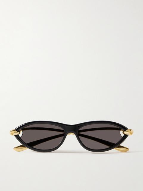 Bottega Veneta New Knot Cat-eye Acetate And Gold-tone Sunglasses