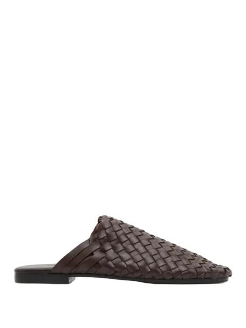 ST. AGNI Bunto Woven Slides in Chocolate