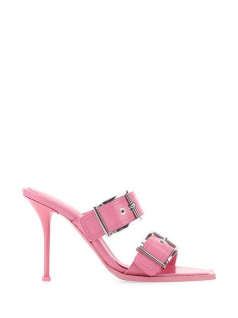 Alexander McQueen ALEXANDER MCQUEEN Pink Leather Mules