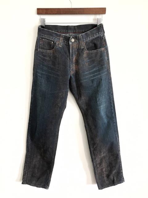 Other Designers Designer - Japanese Brand Blueway Sprayed Coated Jeans Waist 26"x41"