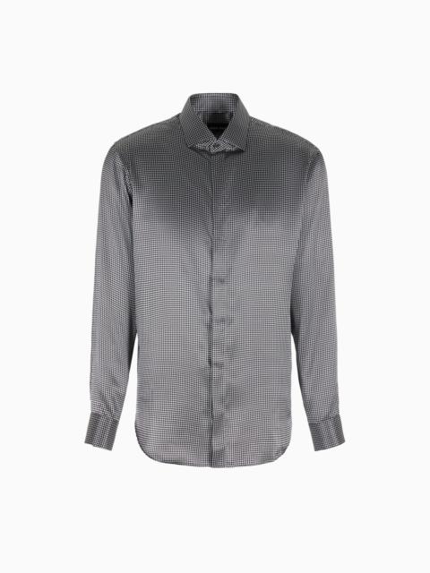 GIORGIO ARMANI Regular-fit printed silk shirt
