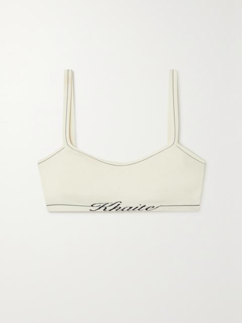 KHAITE Carmelo Intarsia Ribbed-knit Bralette