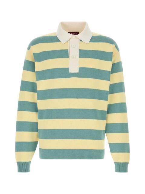 GUCCI Gucci Men Embroidered Silk Blend Polo Shirt
