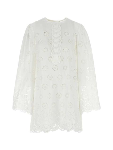 Chloé White Broderie Anglaise Mini Dress