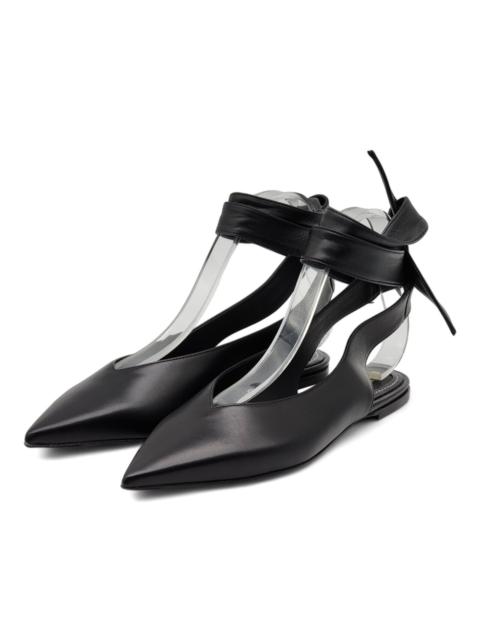 Burberry Howe Leather Slingback Ballet Flats Shoes Black 38.5 $680