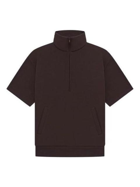 ESSENTIALS Fear of God Essentials Seal 3/4 Half Zip Sweatshirt 'Dark Brown' 125BT224095F