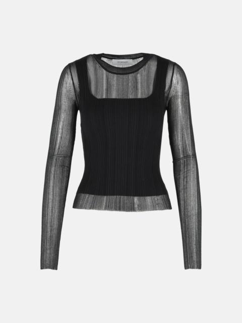 Sportmax 'BUONO' TROMPE L'OEIL SWEATER IN BLACK VISCOSE BLEND
