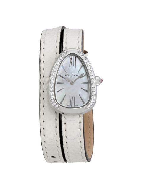 BVLGARI Bvlgari Serpenti White Mother of Pearl Dial Ladies Double Leather Watch 102781