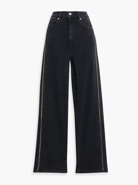 FRAME Le Sleek Straight studded high-rise straight-leg jeans