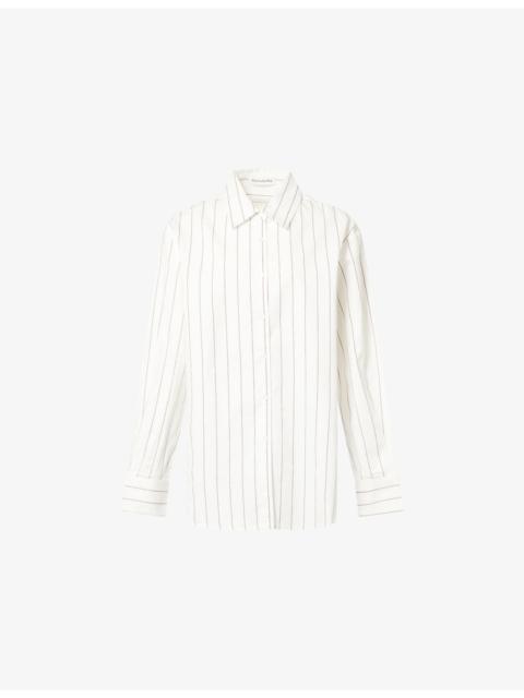 The Frankie Shop Peri Striped Cotton-Blend Shirt