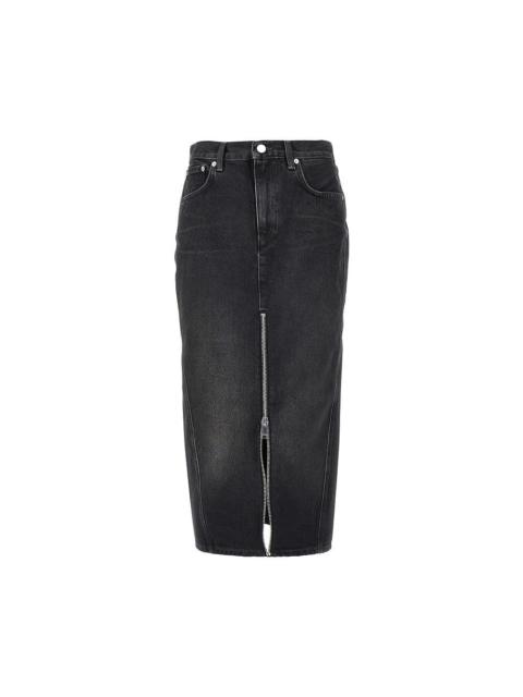 HAIKURE DENIM MIDI SKIRT WITH FRONT ZIP