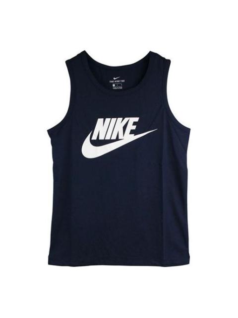 Nike Nike MENS Nike Sportswear Tank Icon Futura Basketball Waistcoat Blue Dark blue AR4992-451