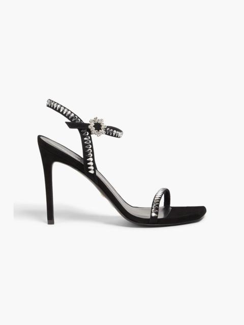 Stuart Weitzman Gem Cut 100 embellished suede sandals