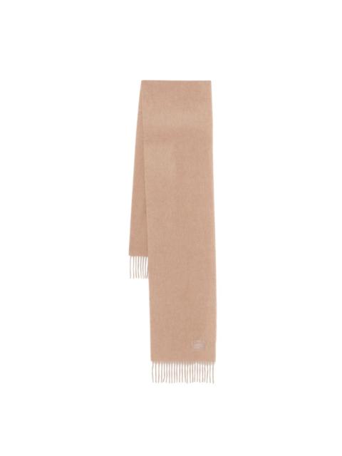logo-embroidered cashmere scarf