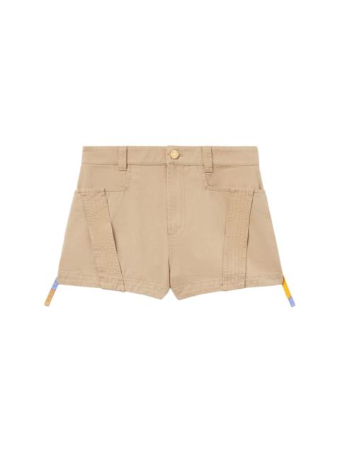 Giardino-print trim cotton shorts