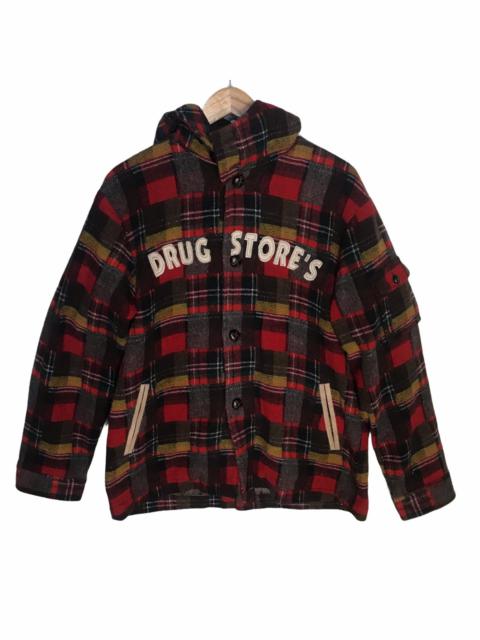 Japanese Brand - Drug store’s check hooded wool jacket