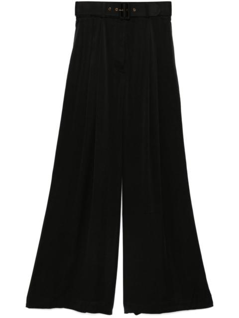 Silk wide-leg trousers