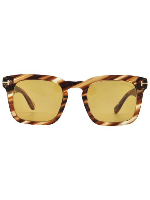TOM FORD Tom Ford Dax Light Brown Square Men's Sunglasses FT0751 53E 50