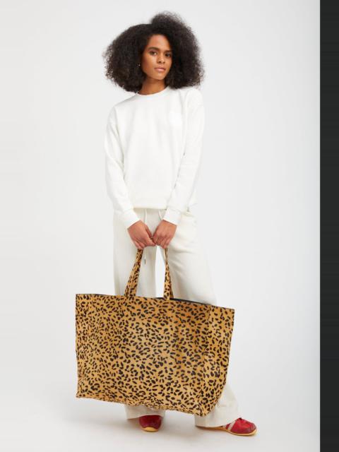 SPRWMN CHEETAH SUEDE LARGE CLASSIC TOTE