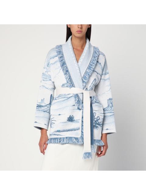 Alanui White/blue Silent Rider cardigan in wool