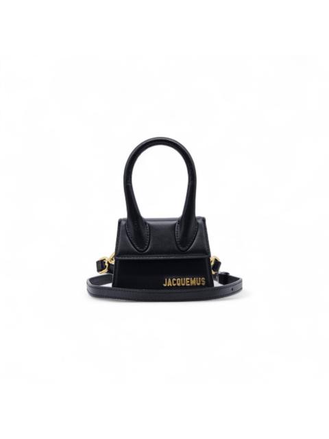 Le Chiquito Leather Mini Crossbody Top Handle Bag in Black