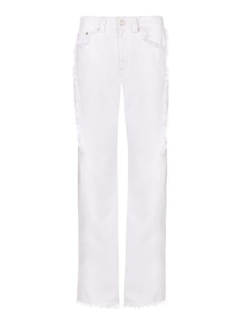 Paris Georgia Fray Cotton Denim Jeans white