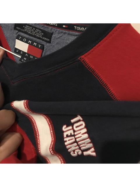 Other Designers Tommy Hilfiger Men's Red and Navy Polo-shirts