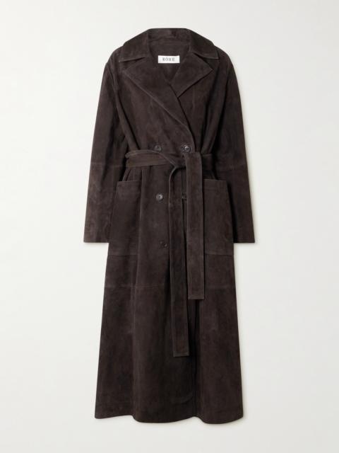 RÓHE Double-breasted Suede Trench Coat