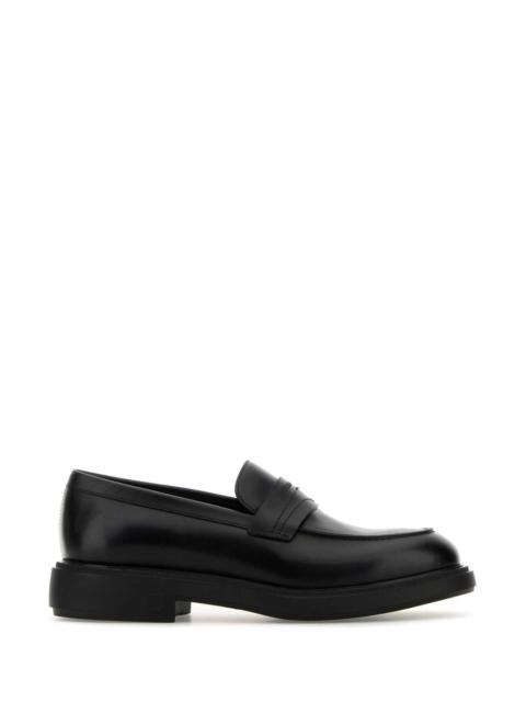 Salvatore Ferragamo Men Black Leather Caligola Loafers