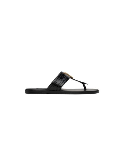 Black Croc Brighton Sandals