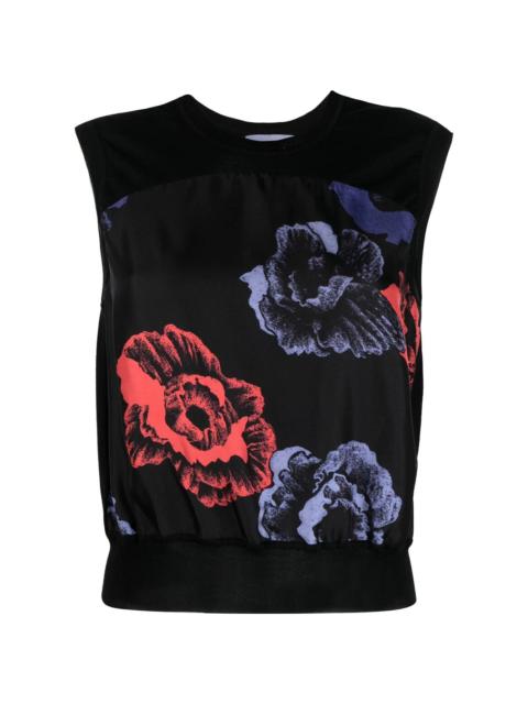 floral-print sleeveless top
