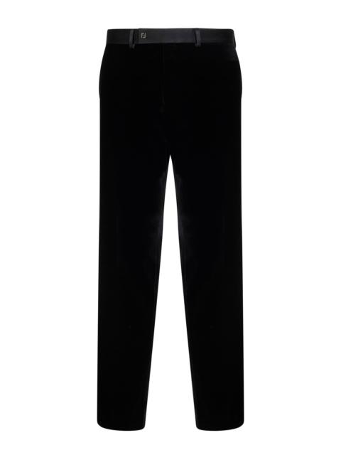 FENDI Fendi Men Black Velvet Cigarette Trousers