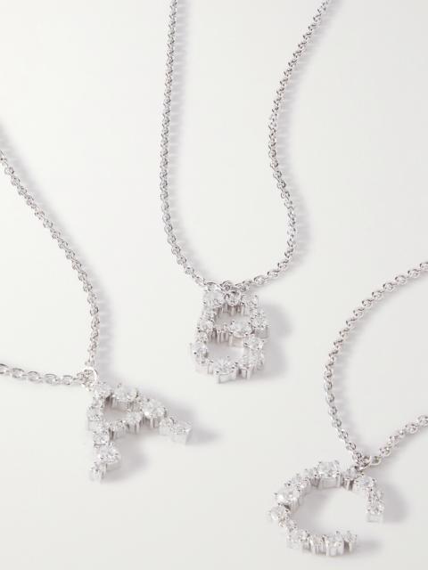 Completedworks + Net Sustain Rhodium-plated Recycled Silver Crystal Necklace