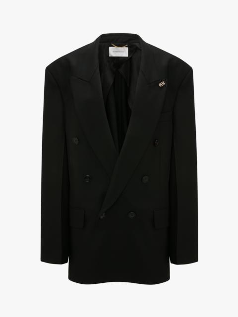 Victoria Beckham Relaxed Double Breasted Jacket In Black