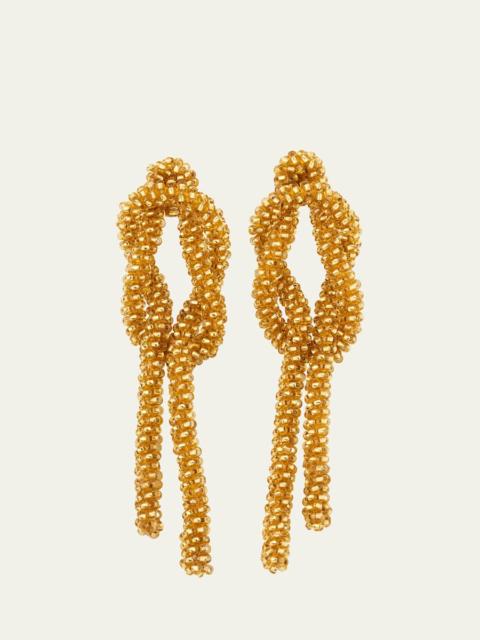 Oscar de la Renta Beaded Knot Earrings