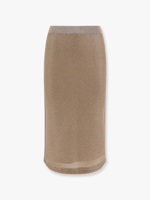 TORY BURCH - Tory Burch Starlight Titanium Mesh Skirt