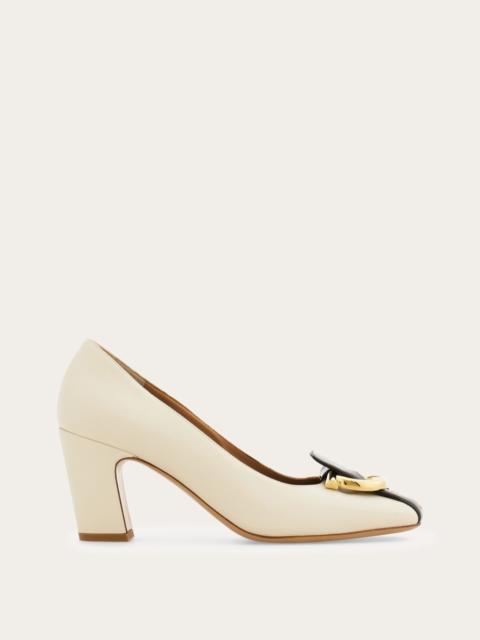 FERRAGAMO Gancini block heel pump