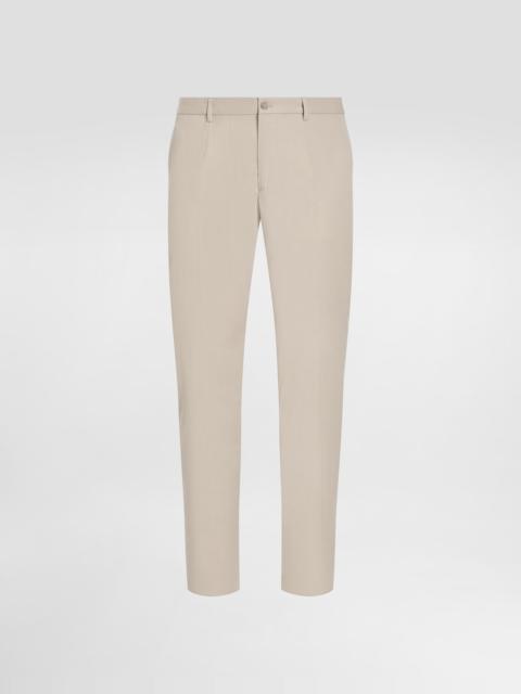Dolce & Gabbana Stretch cotton pants with branded tag