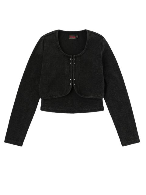 EVISU Seagull Embroidery Fashion Fit Knitted Vest Jacket