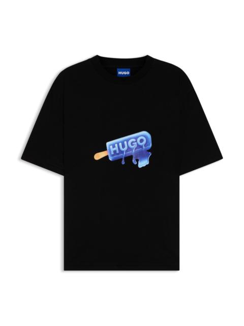 HUGO COTTON-JERSEY T-SHIRT WITH ICE-LOLLY ARTWORK
